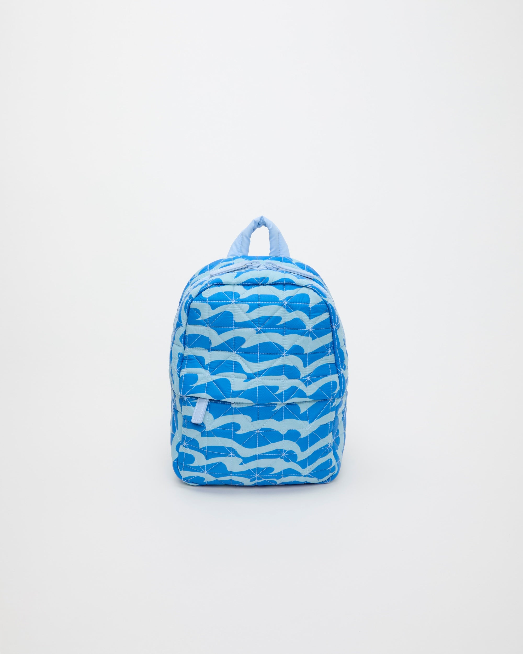 blue white pinstripe mini backpack The Legacy II (Navy) gentle cycle and line dry Wipeable Small Backpack by Mint