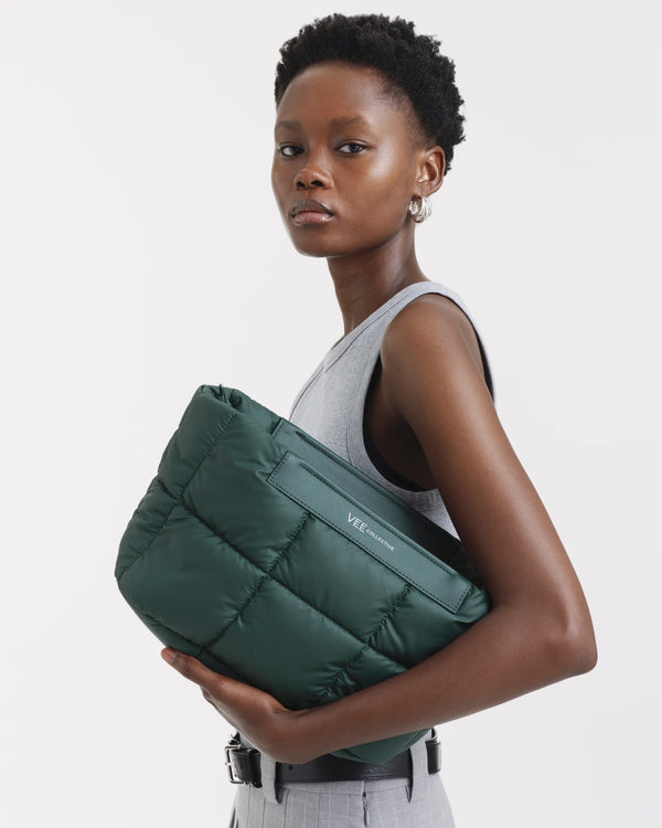 Porter Basque Clutch Bottle Green by VEE COLLECTIVE