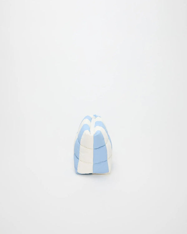 Porter Clutch Cerulean - Marshmallow Stripes by VEE COLLECTIVE
