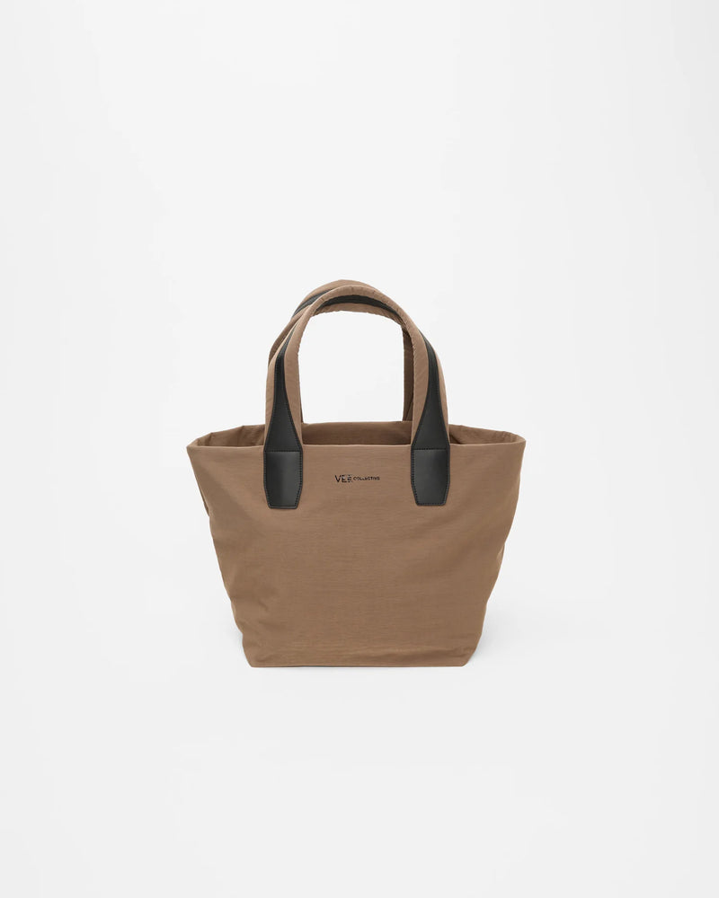 Front Image of the Porter Essence Small tote bag in Mink Trench by Vee Collective.