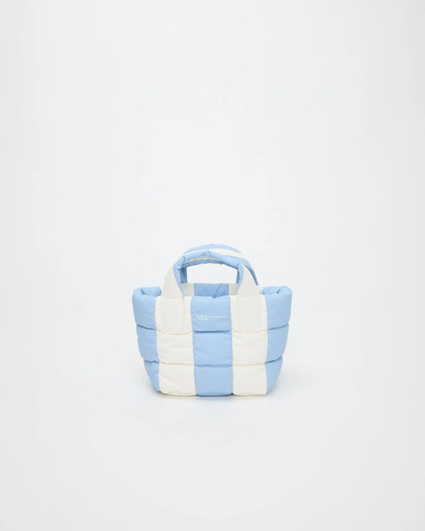 Porter Tote Mini Cerulean Marshmallow Stripes