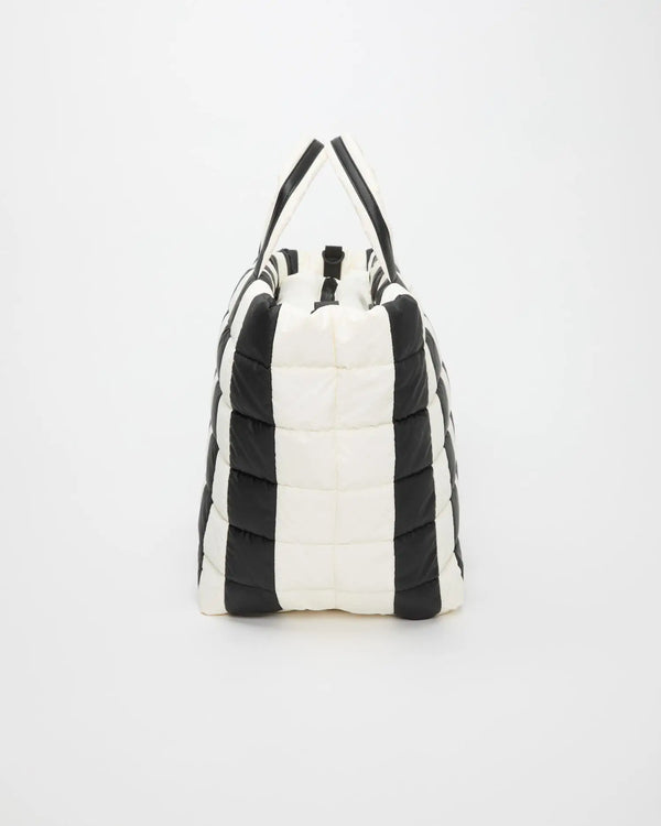 Porter Weekender Black - Marshmallow Stripes by VEE COLLECTIVE