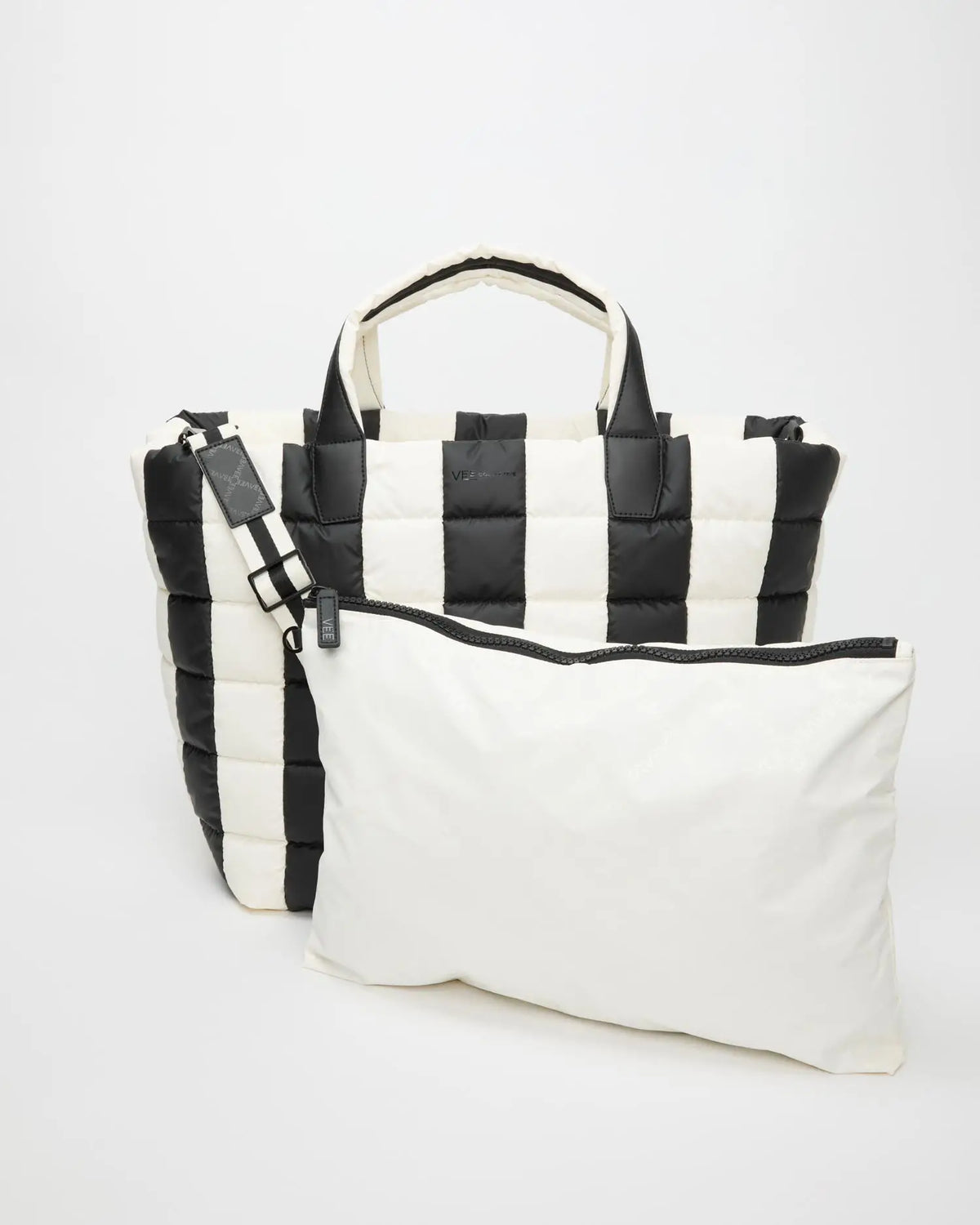 Porter Weekender Black - Marshmallow Stripes by VEE COLLECTIVE