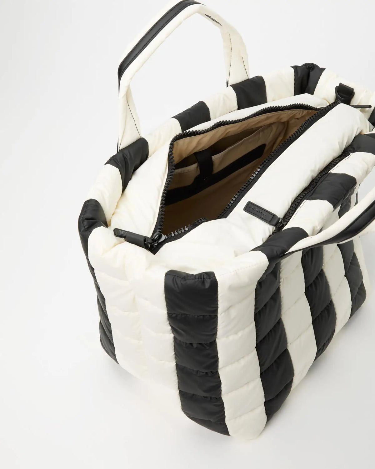 Porter Weekender Black - Marshmallow Stripes by VEE COLLECTIVE