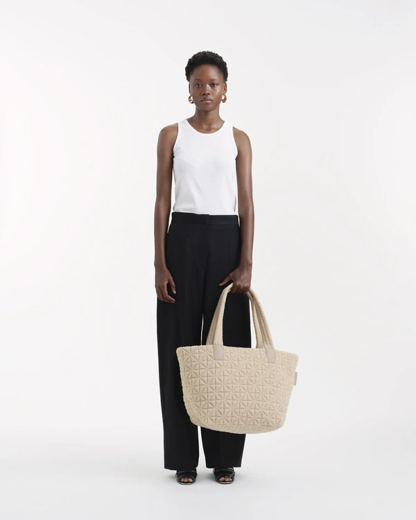 Vee Tote Medium Cream Sherpa by VEE COLLECTIVE