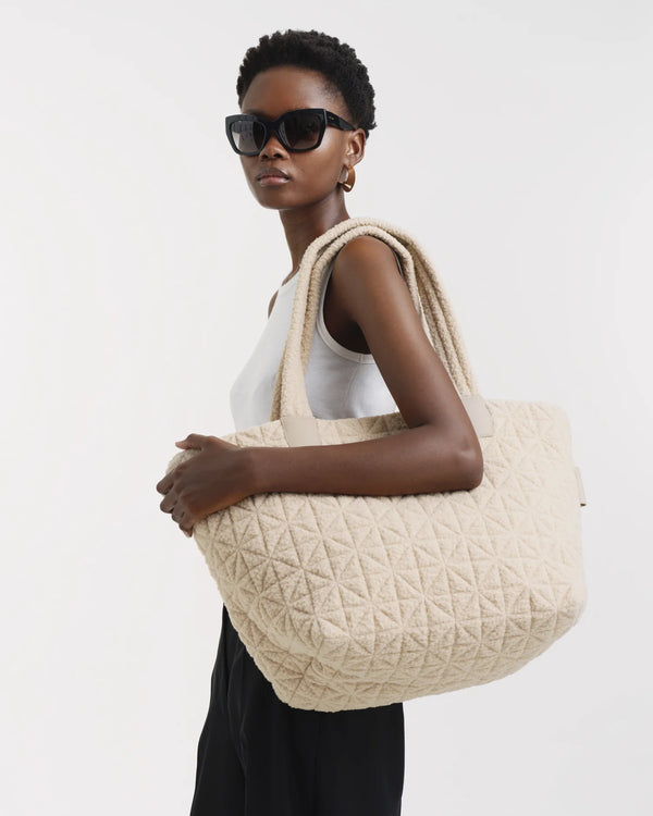 Vee Tote Medium Cream Sherpa by VEE COLLECTIVE