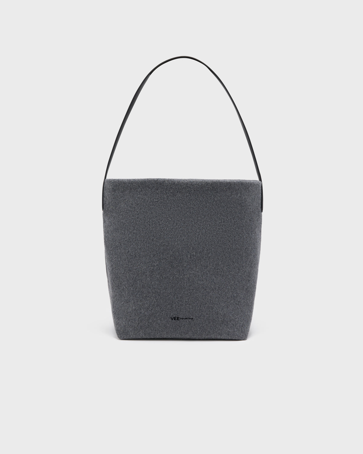 Essence Wool Vertical Tote Large Charcoal
