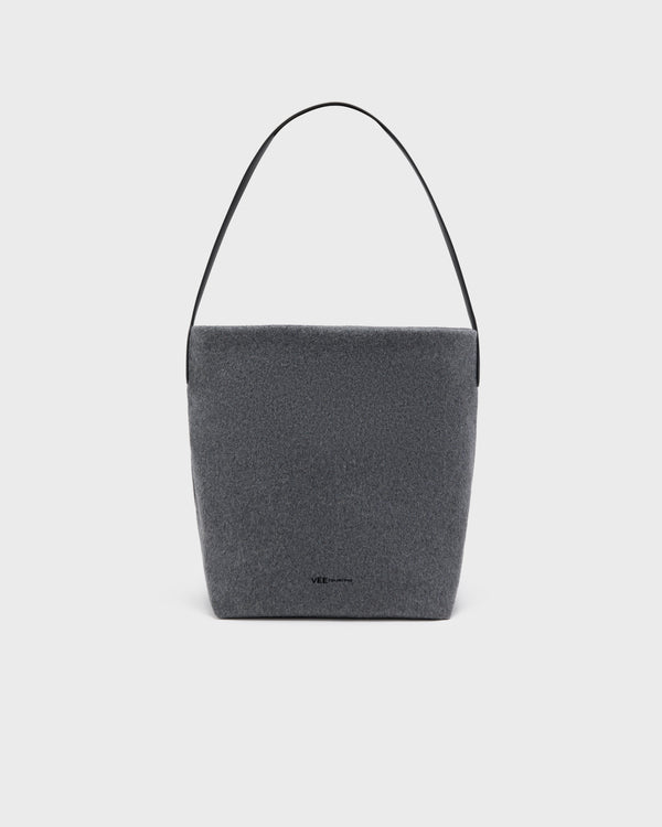 Essence Wool Vertical Tote Large Charcoal