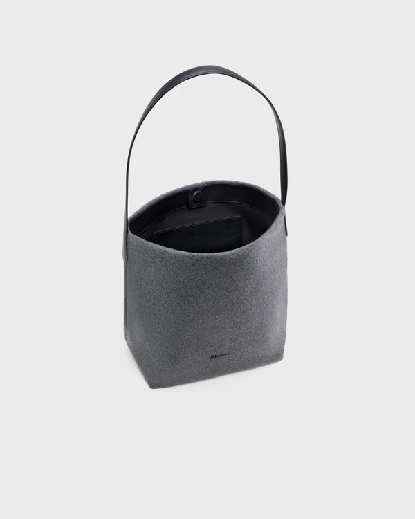 Essence Wool Vertical Tote Large Charcoal