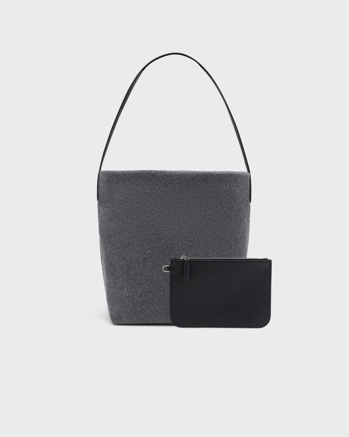 Essence Wool Vertical Tote Large Charcoal
