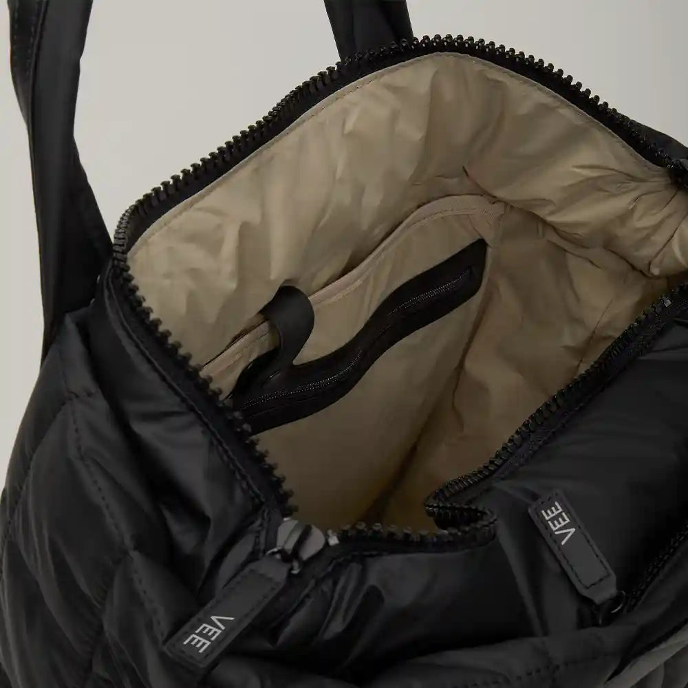 Porter Tote Small Matt Black Inside Shot