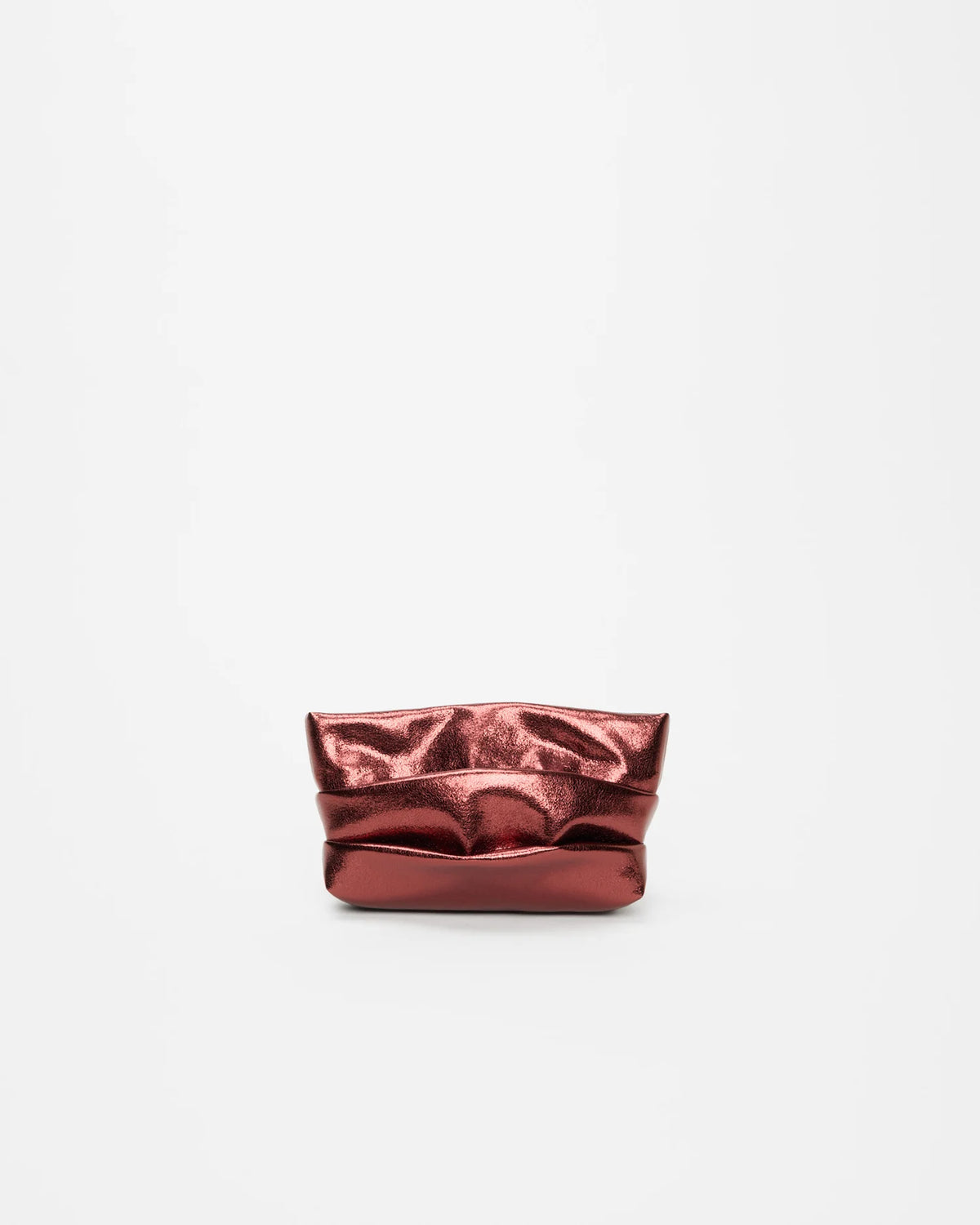 Front product shot of the Galvan x Vee Collective Evening Clutch Bag in mahogany metallic.