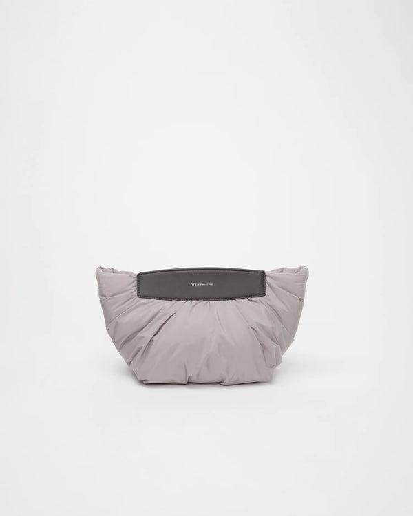 Front Image of the Caba Clutch Bag in Dove by Vee Collective.