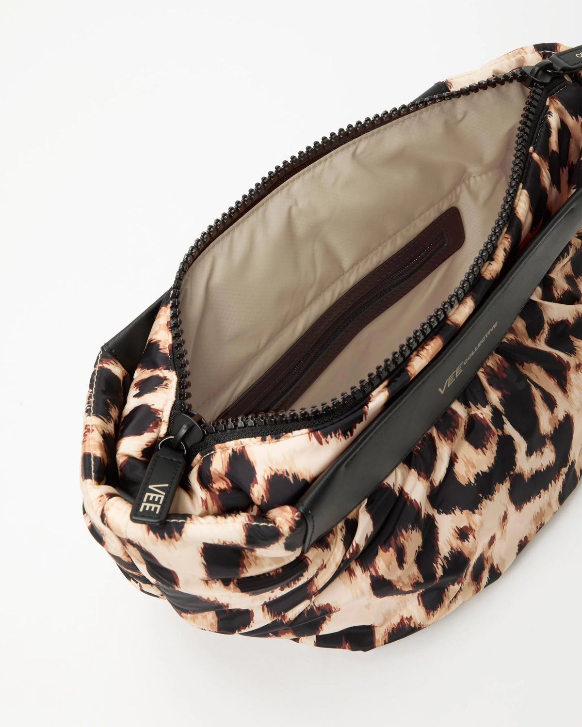 Caba Clutch Leopard with beige interior lining 