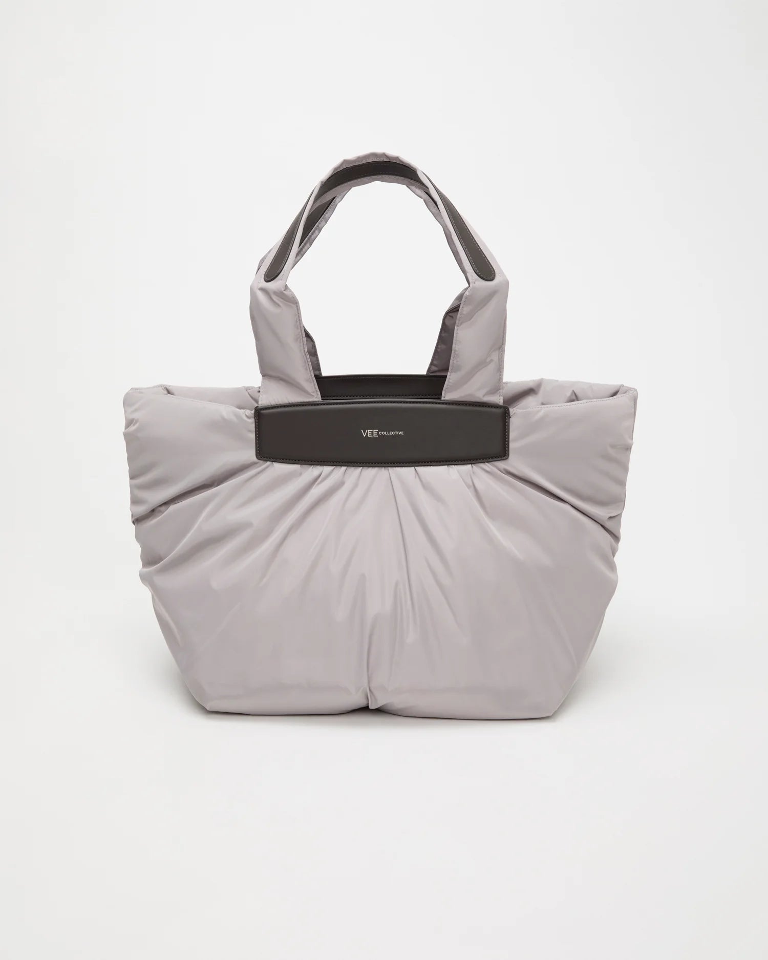 Front Image of the Caba Tote Bag Medium in Dove by Vee Collective.