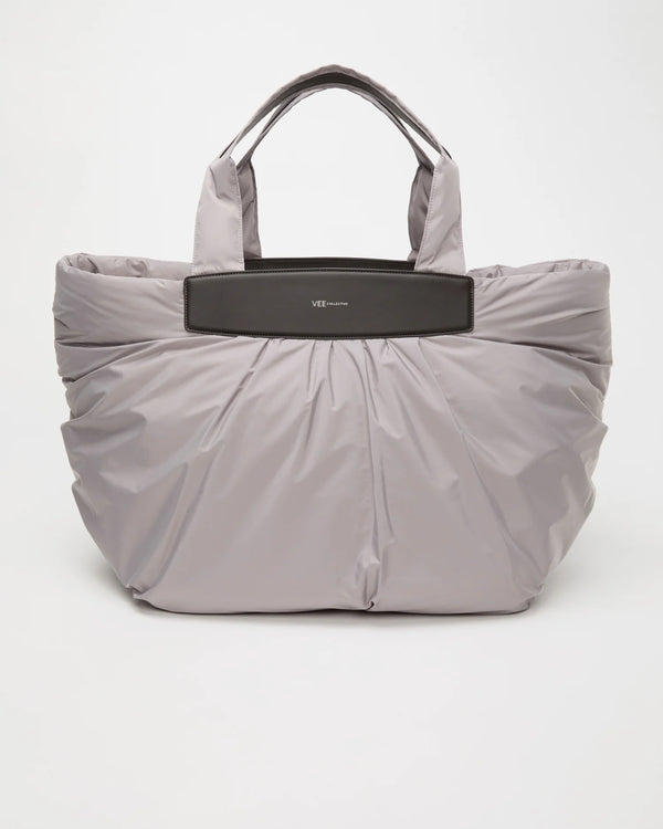 Front Image of the Caba Weekender Tote Bag in Dove by Vee Collective.