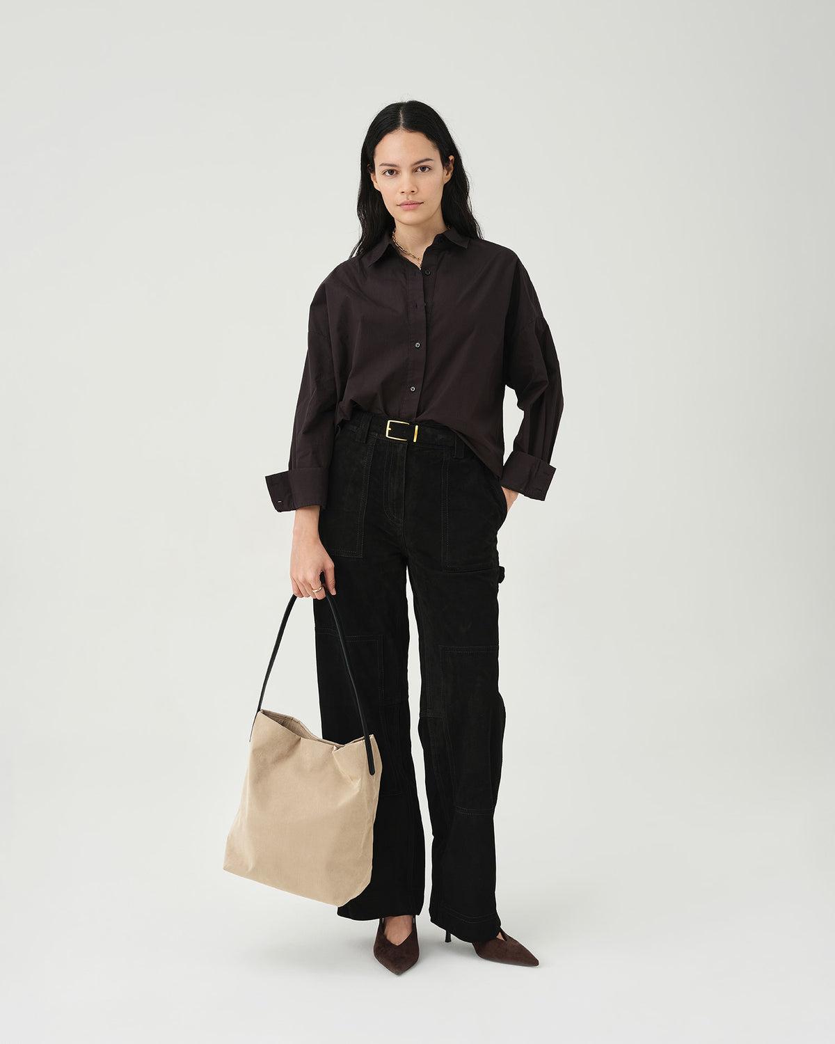 Essence Vertical Tote Beige