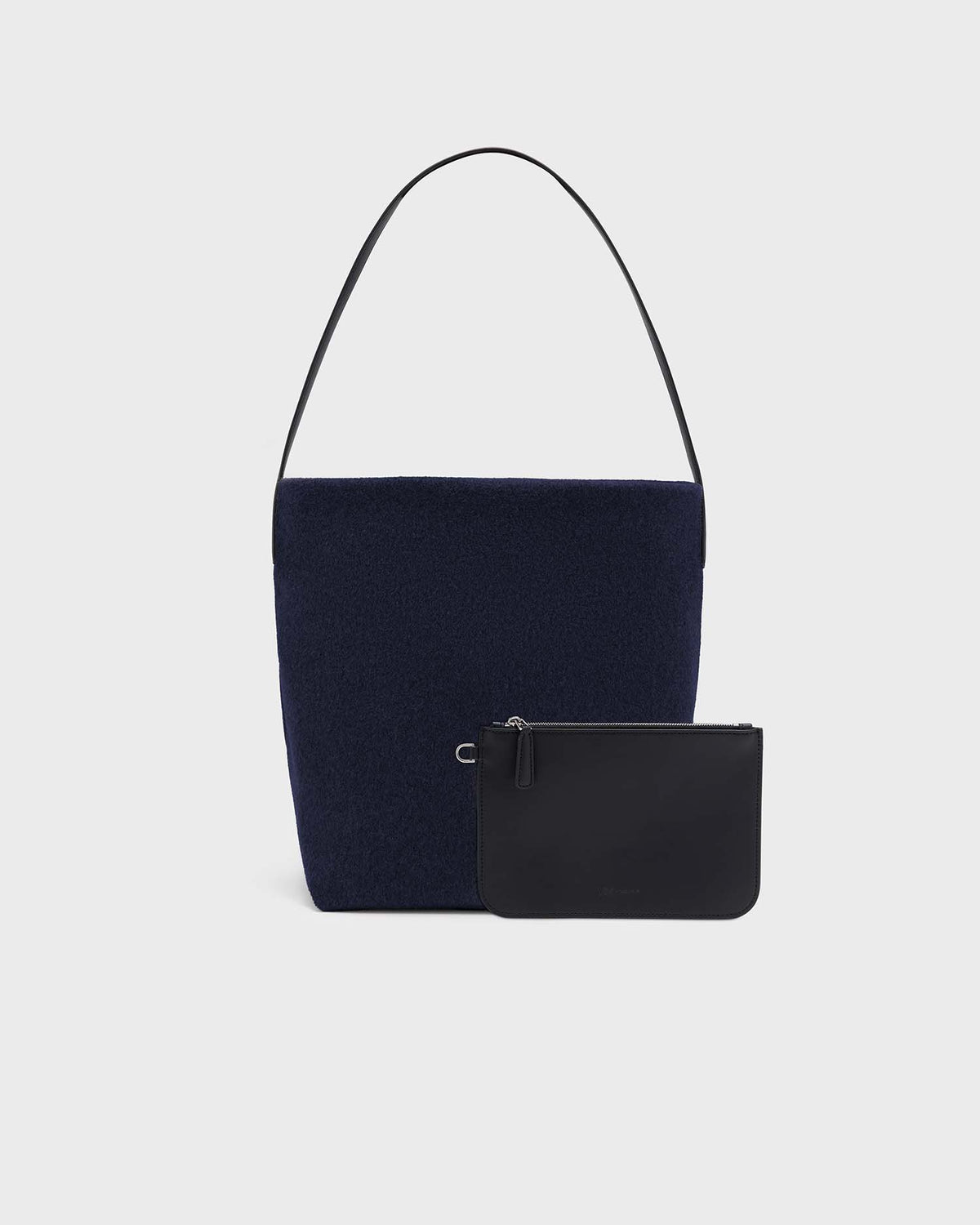 Essence Wool Vertical Tote Large Navy