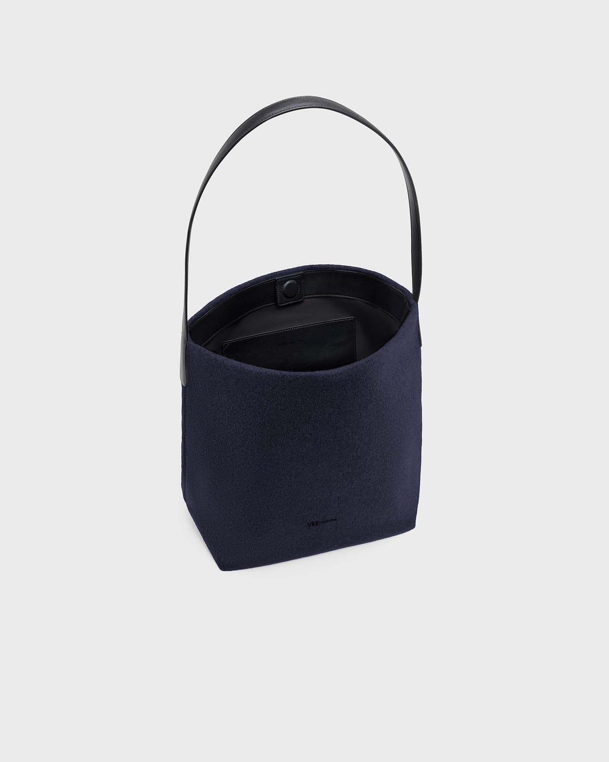 Essence Wool Vertical Tote Large Navy