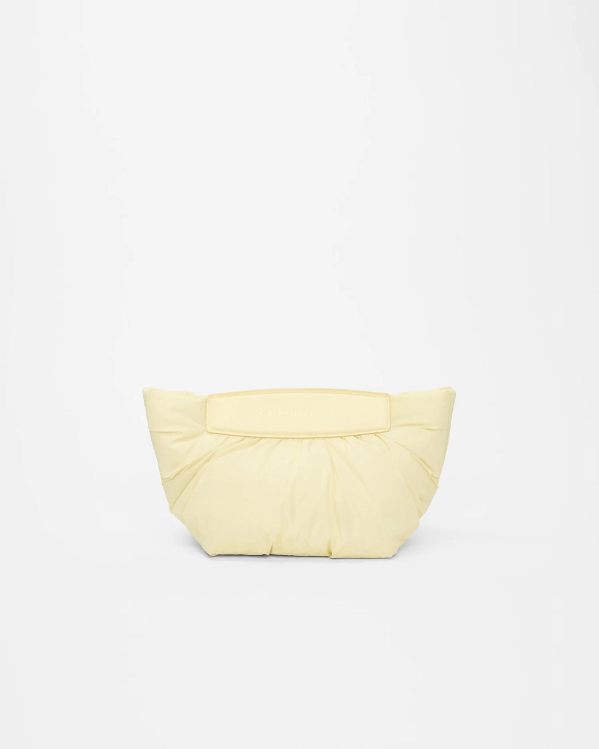 Front product shot of the Galvan x Vee Collective Caba Clutch Bag in buttermilk.