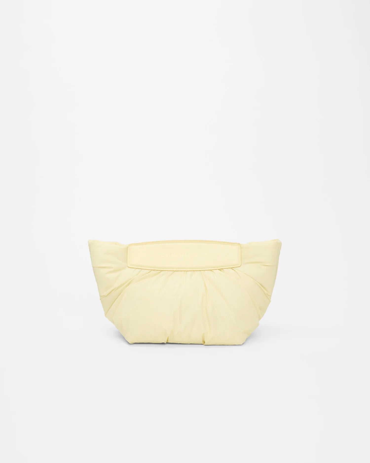 Front product shot of the Galvan x Vee Collective Caba Clutch Bag in buttermilk.