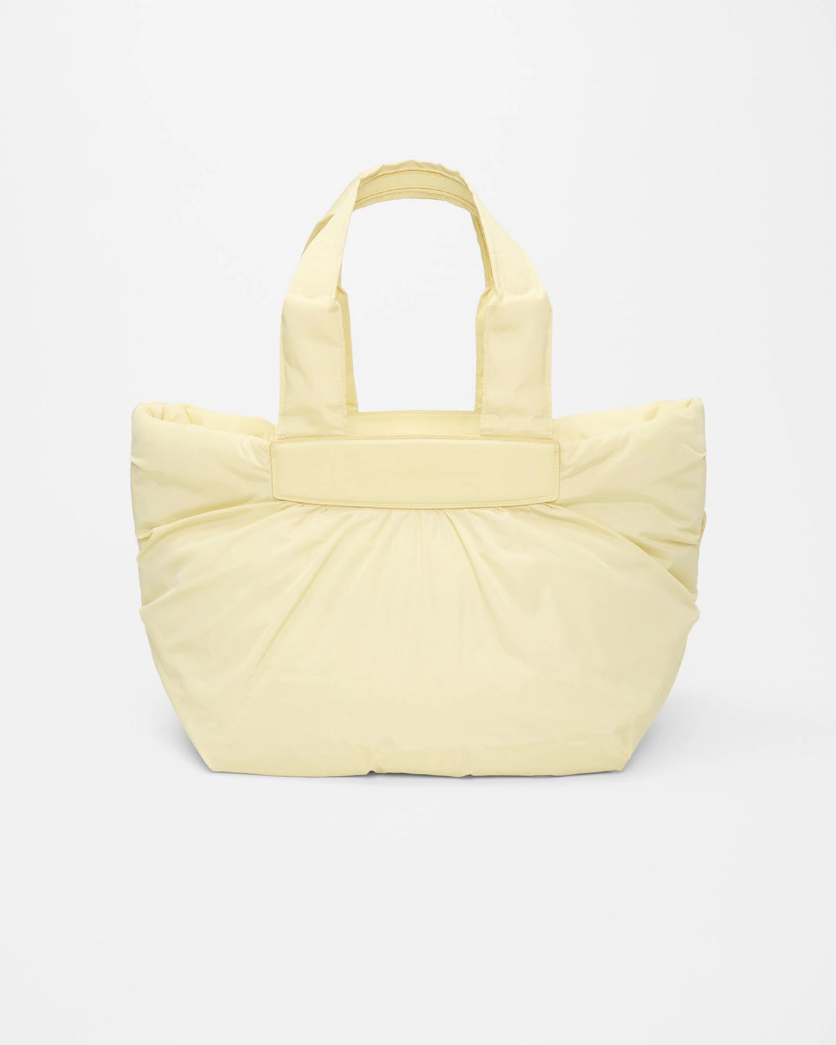 Front product shot of the Galvan x Vee Collective Caba Medium Tote Bag in buttermilk.