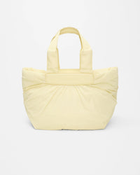 Front product shot of the Galvan x Vee Collective Caba Medium Tote Bag in buttermilk.