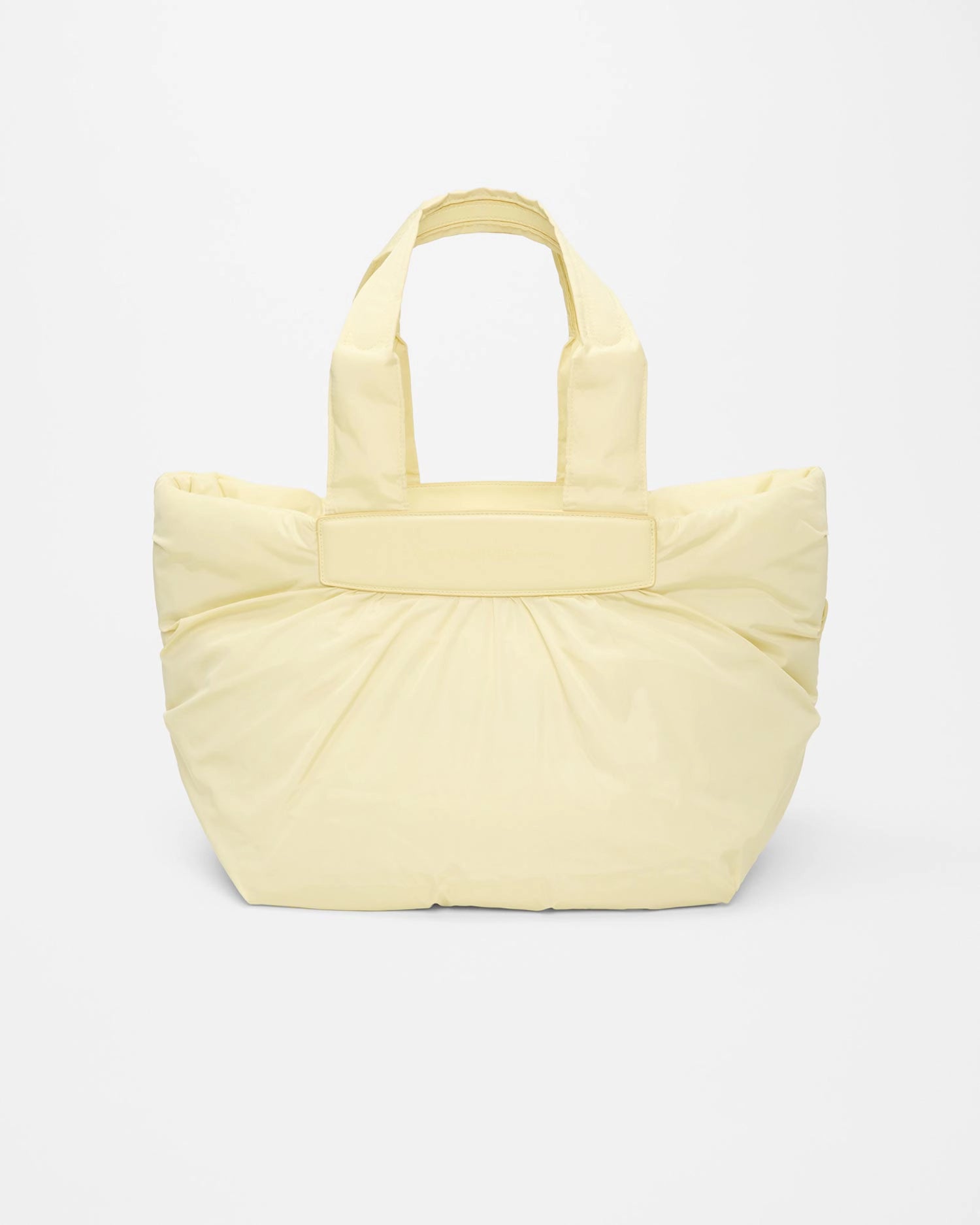 Front product shot of the Galvan x Vee Collective Caba Medium Tote Bag in buttermilk.