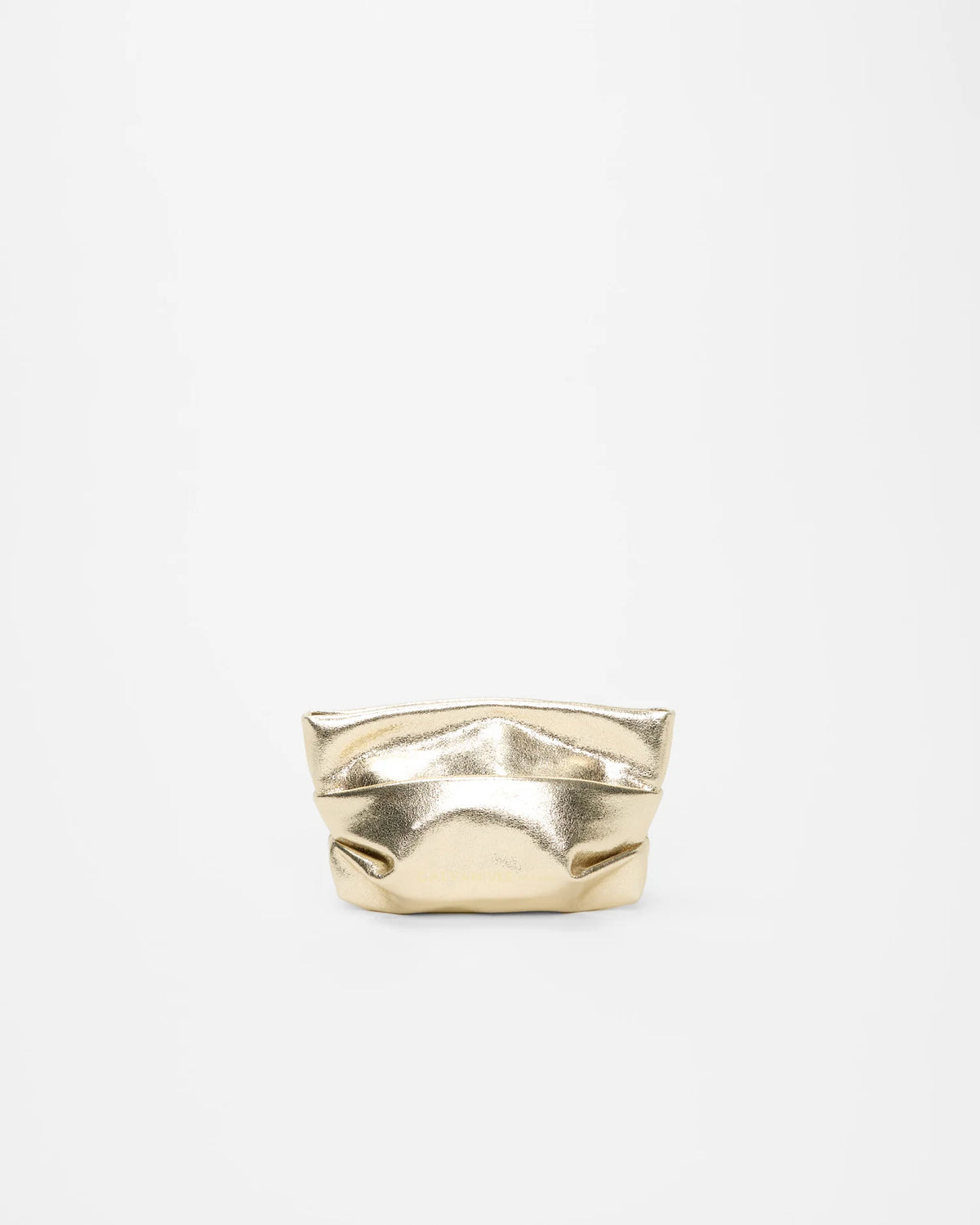 Front view product image of the Galvan x Vee Collective Evening Clutch Bag in silver metallic.