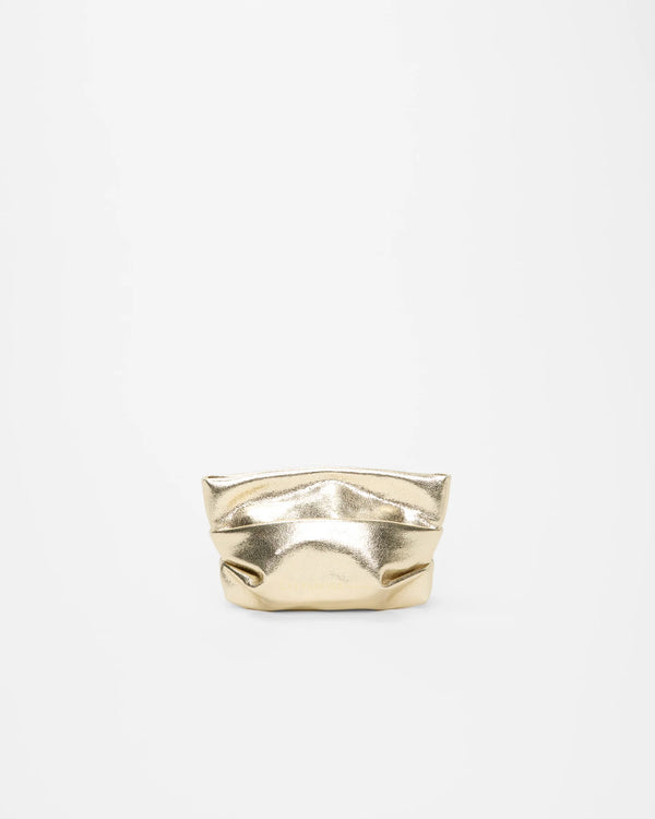 Front view product image of the Galvan x Vee Collective Evening Clutch Bag in silver metallic.