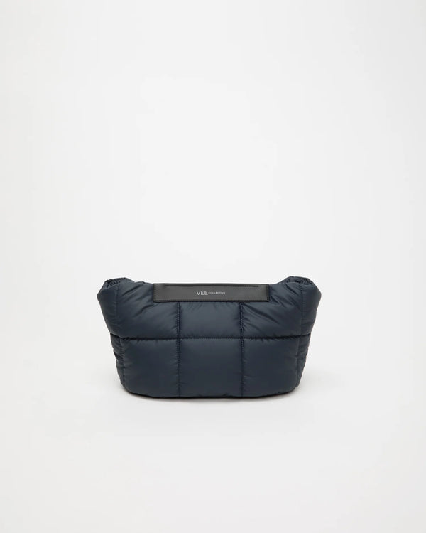 Front Image of the Porter Basque Clutch Bag in Dark Navy by Vee Collective.