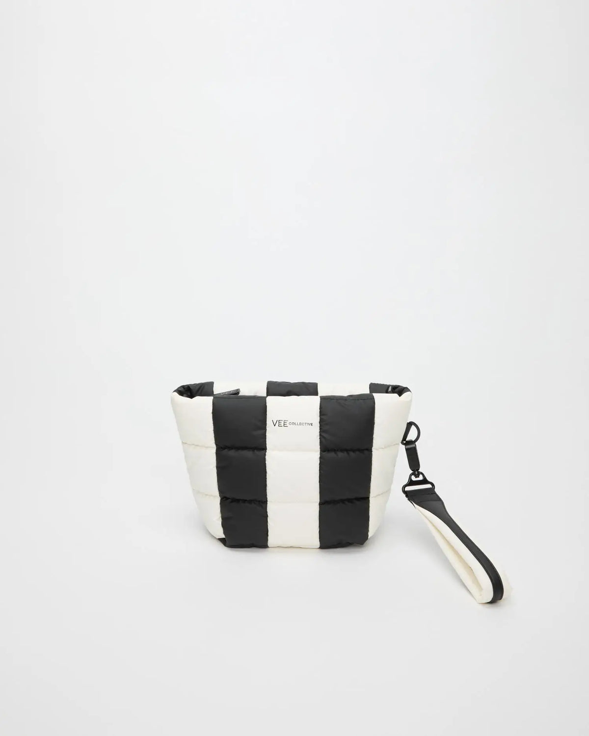 Porter Clutch Black - Marshmallow Stripes by VEE COLLECTIVE