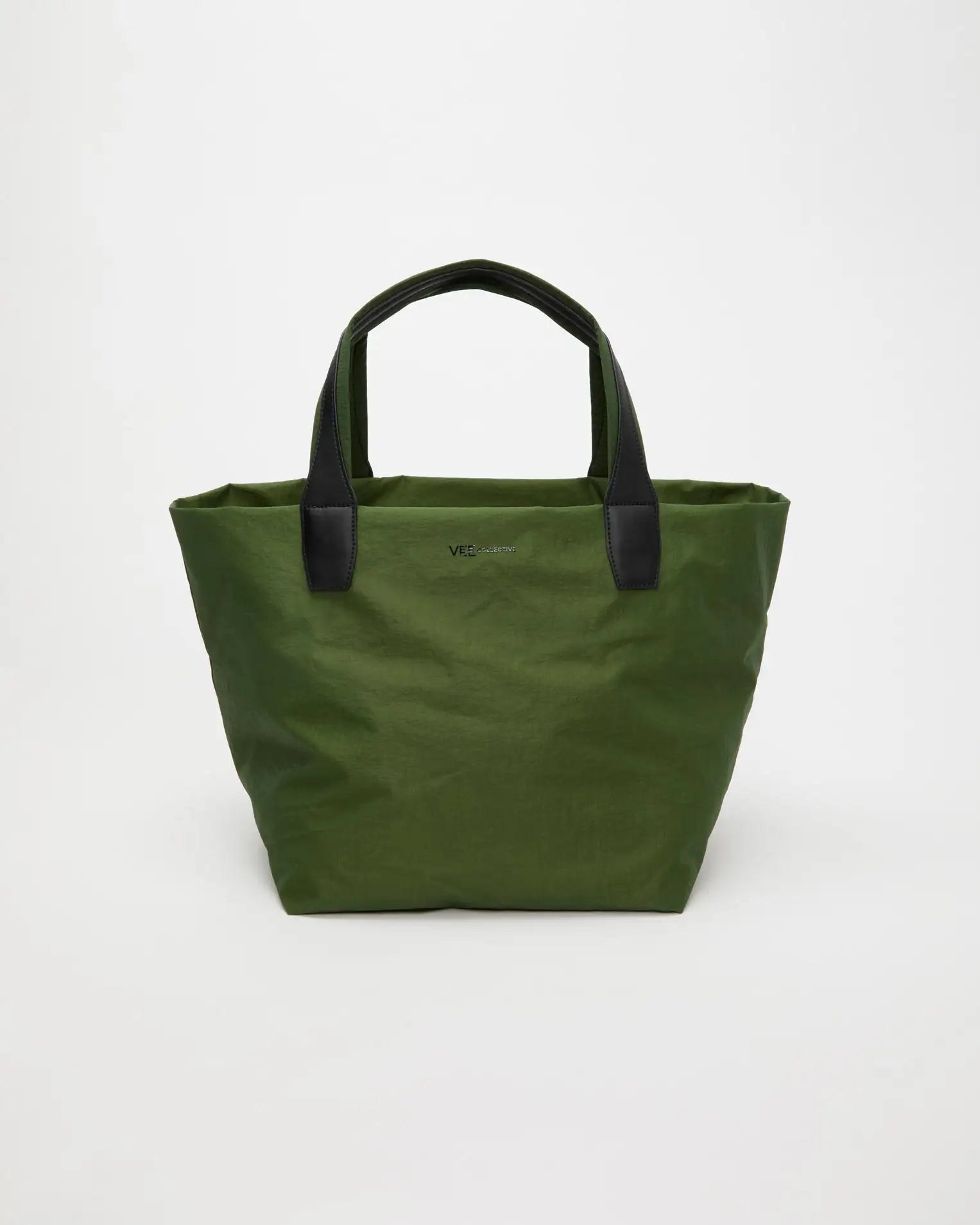 Porter Essence Medium Olive Paper tote bag, crafted from sustainable paper touch nylon, ideal for everyday use.