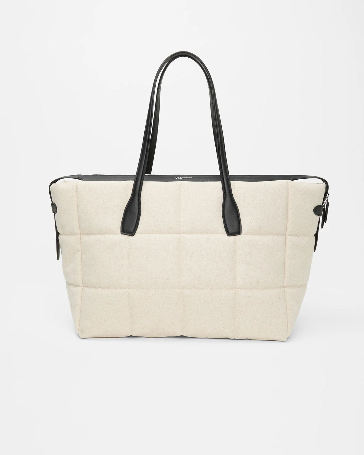 Tela Tote Large Natural Black Canvas
