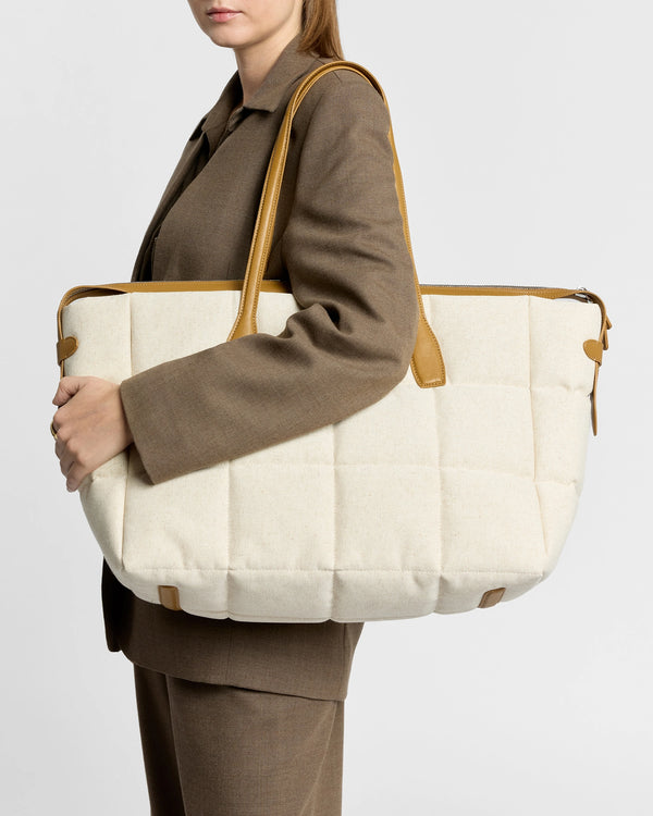 Tela Tote Large Tan Canvas