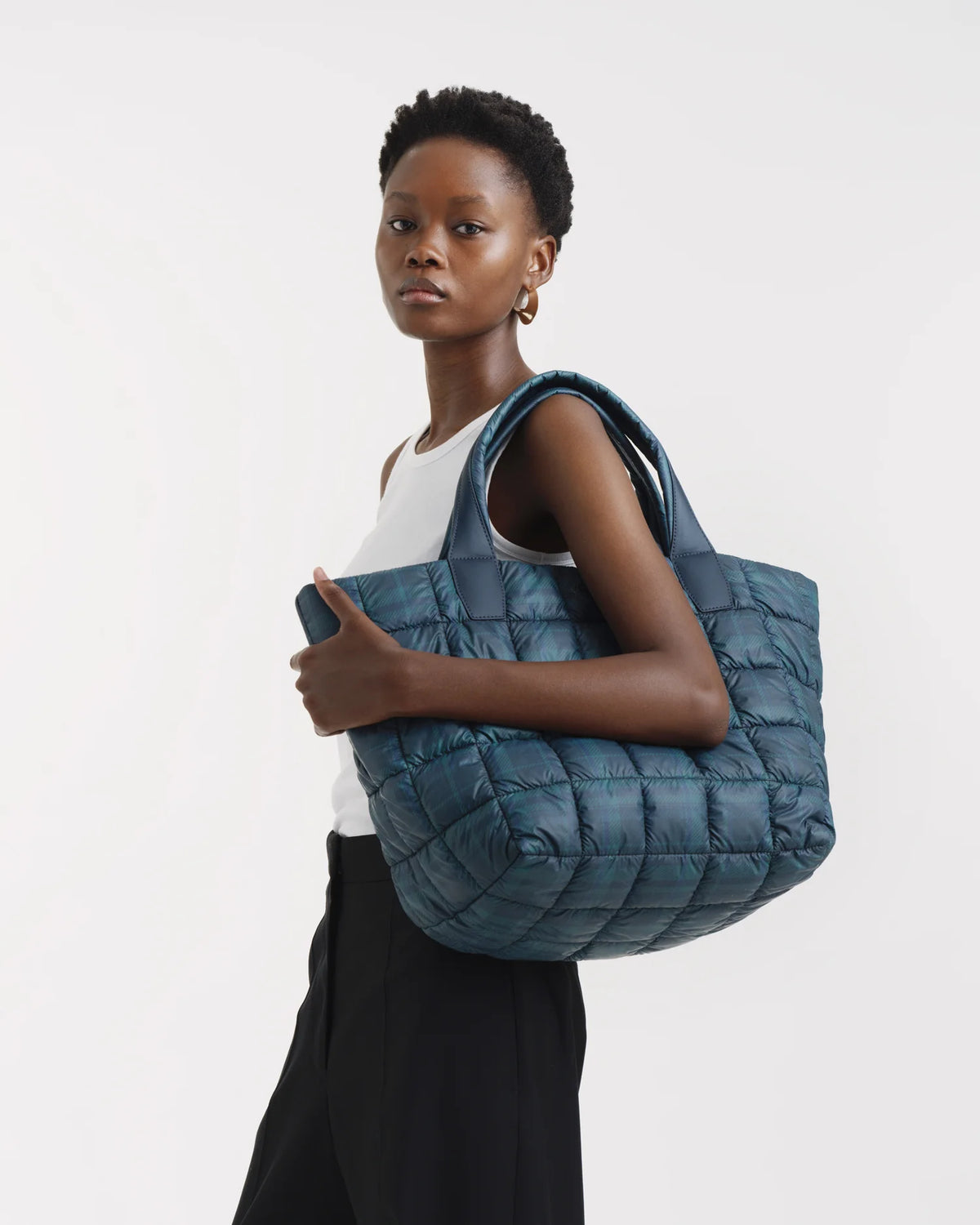 Porter Tote Medium Ivy Plaid by VEE COLLECTIVE