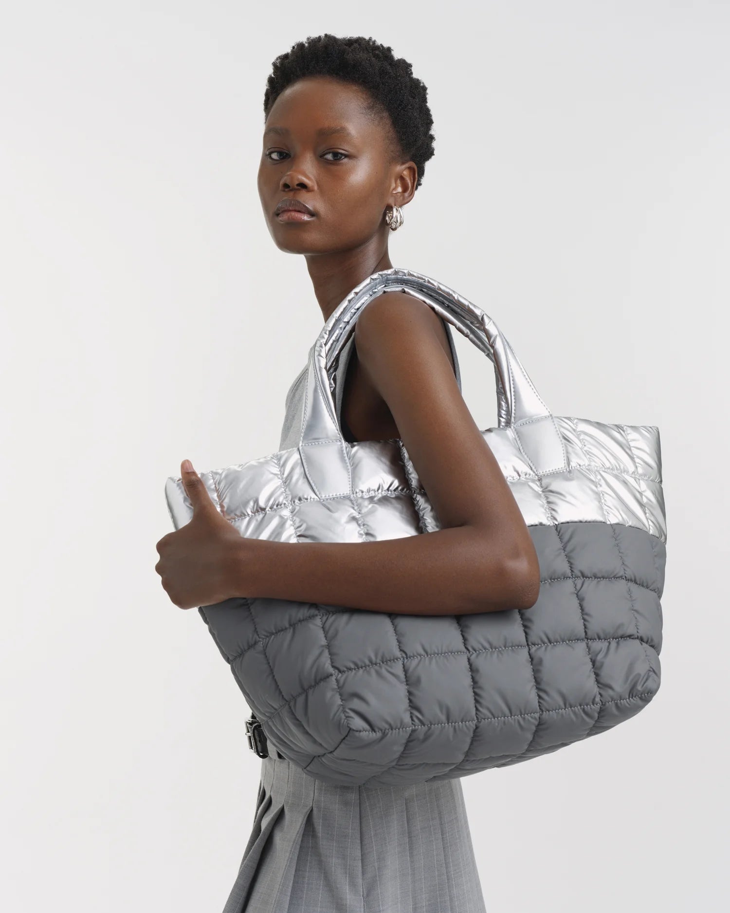 希少 HEAD PORTER LARGE SILVER TOTE BAG 希少 HEAD PORTER LARGE