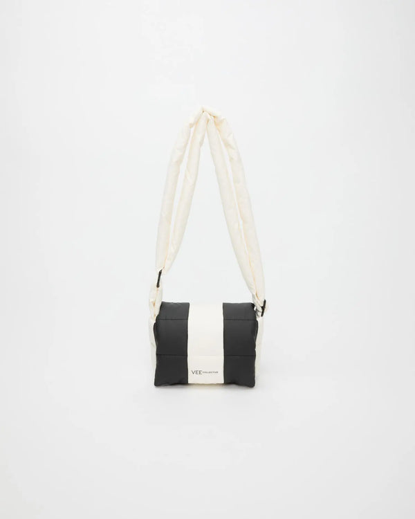 Porter Messenger Mini Black - Marshmallow Stripes by VEE COLLECTIVE
