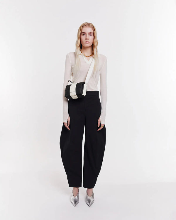 Porter Messenger Mini Black - Marshmallow Stripes by VEE COLLECTIVE