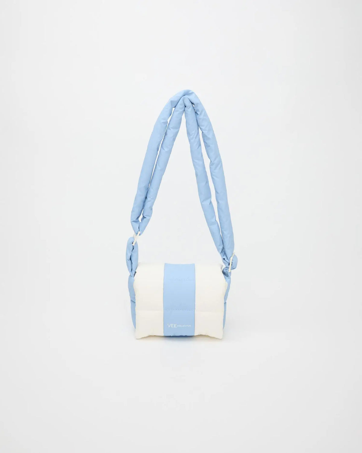 Porter Messenger Mini Cerulean - Marshmallow Stripes by VEE COLLECTIVE