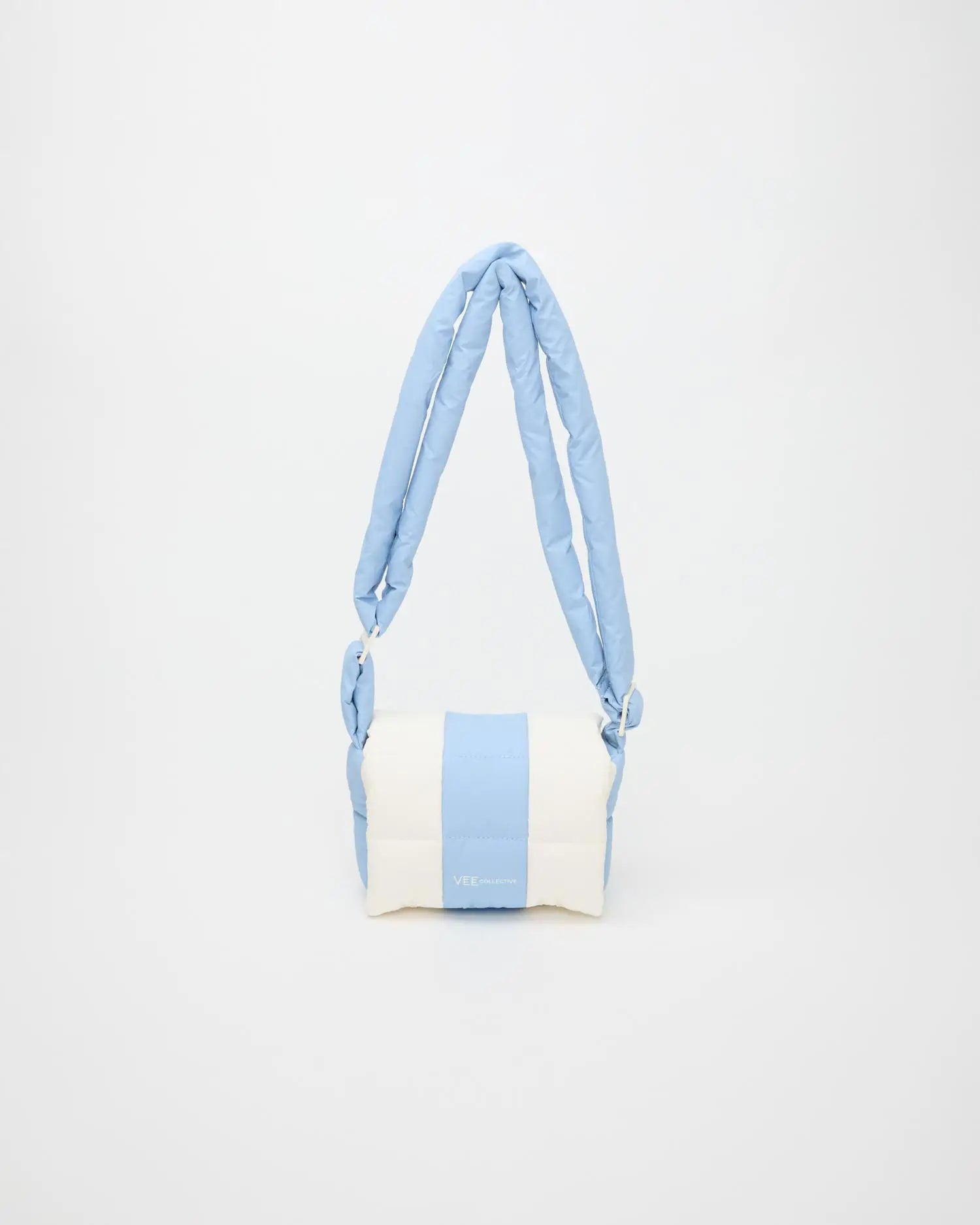 Porter Messenger Mini Cerulean - Marshmallow Stripes by VEE COLLECTIVE