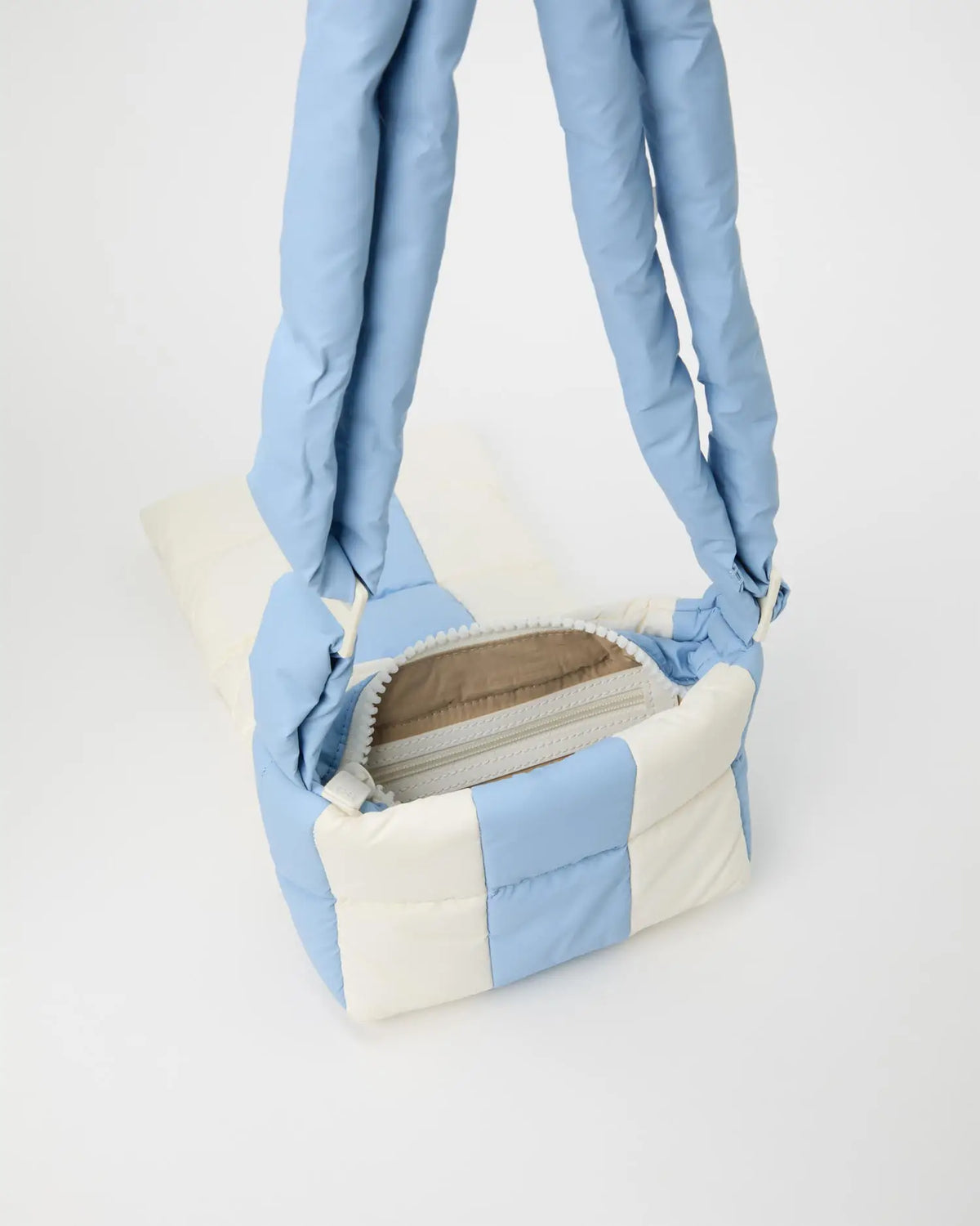 Porter Messenger Mini Cerulean - Marshmallow Stripes by VEE COLLECTIVE