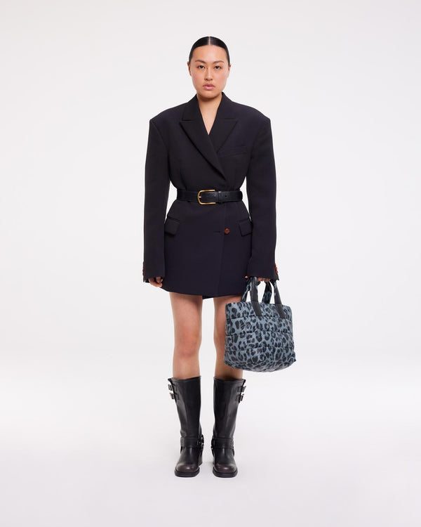 Porter Tote Small Grey Leopard - VEE COLLECTIVE