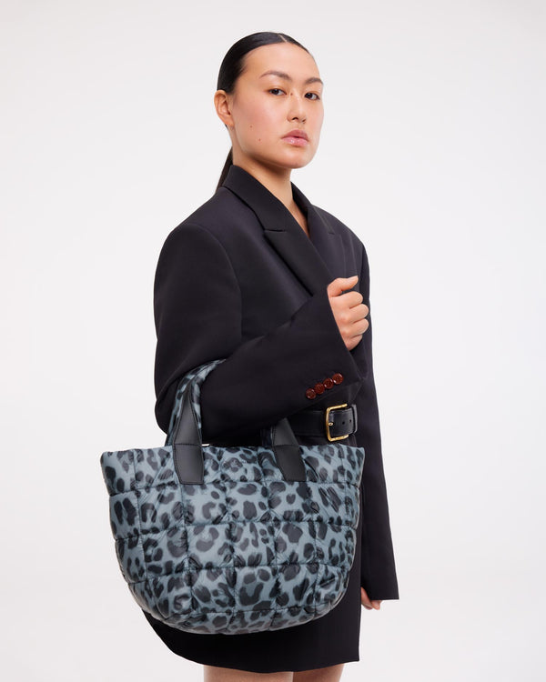 Porter Tote Small Grey Leopard - VEE COLLECTIVE