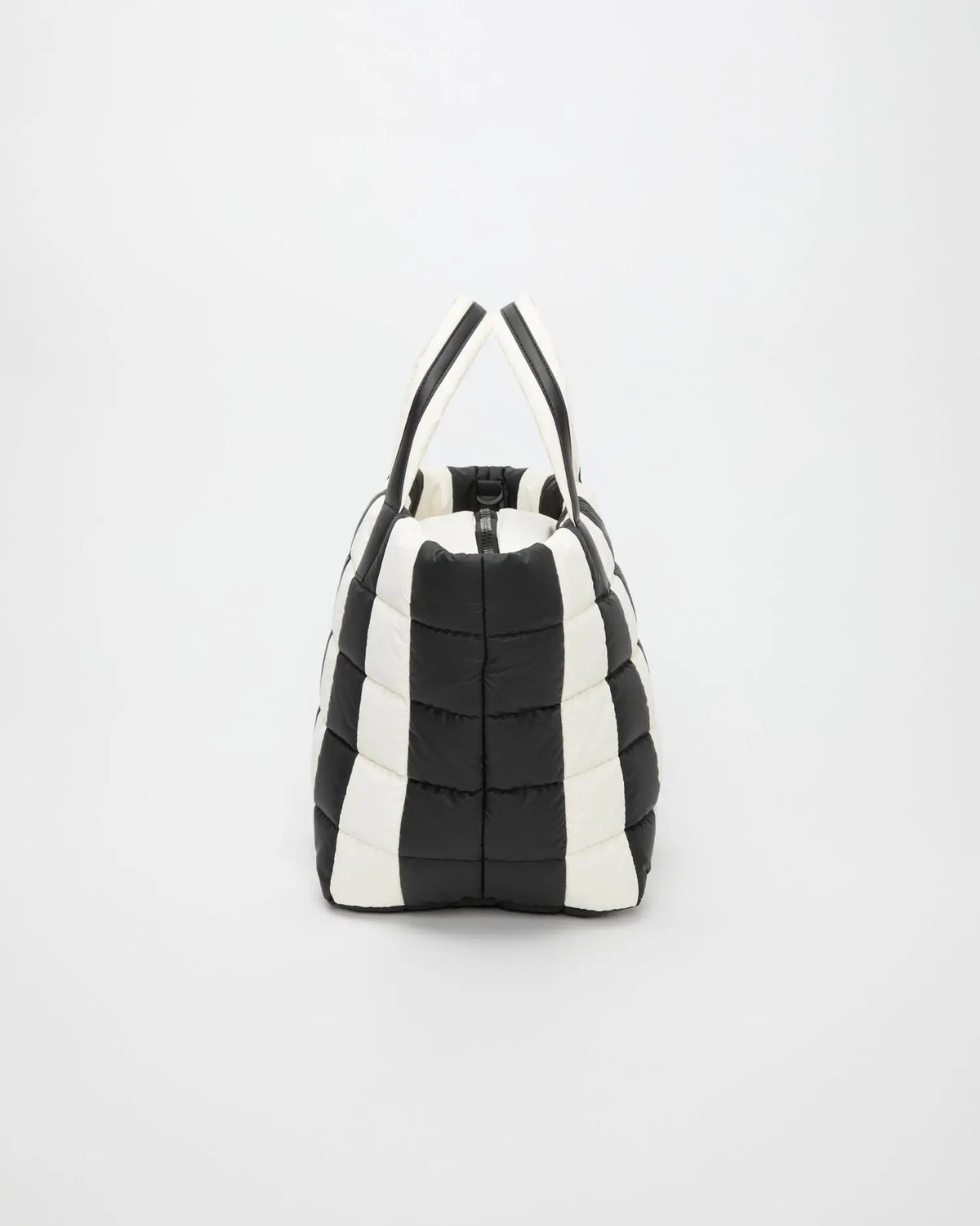 Porter Tote Medium Black Marshmallow Stripes