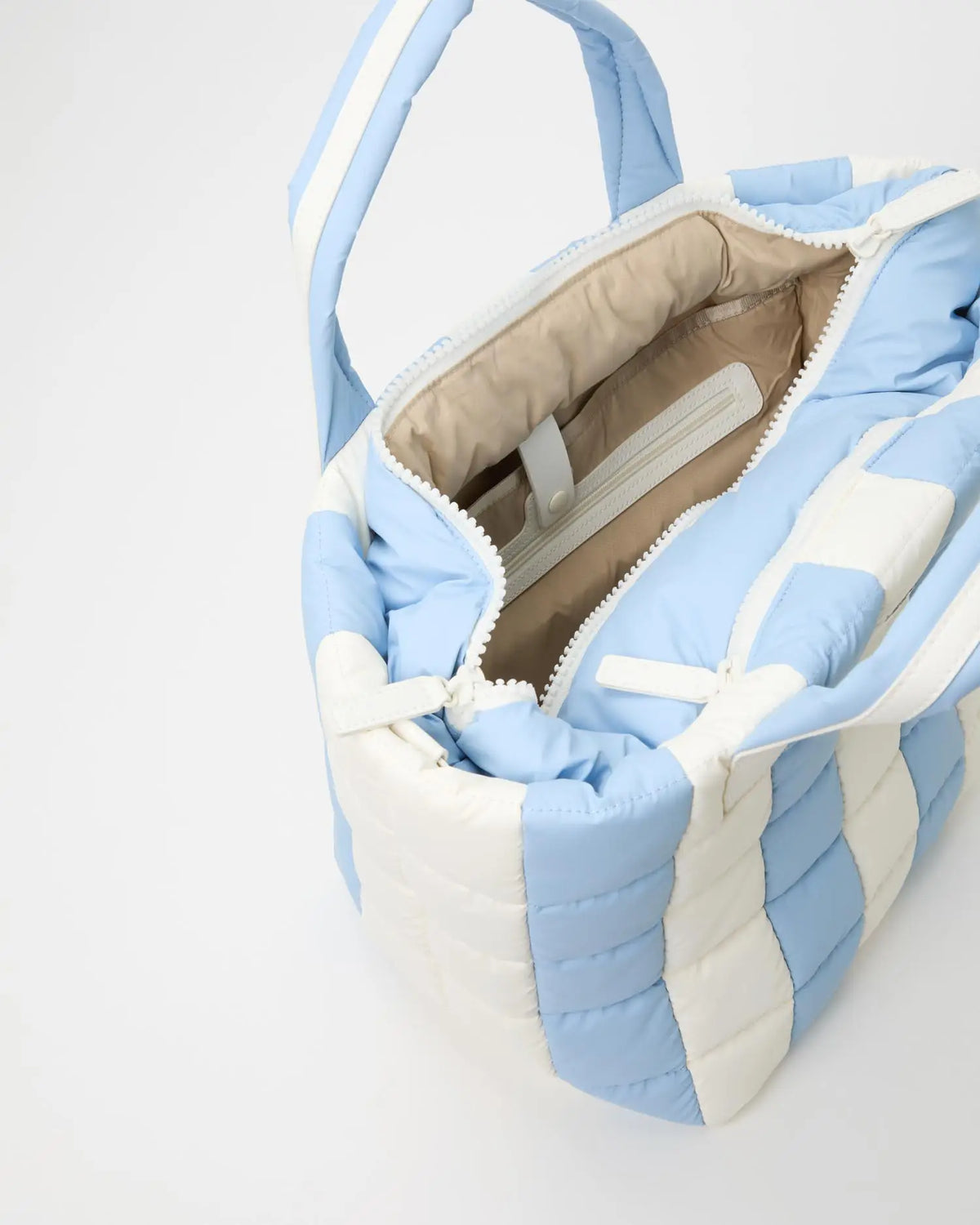 Porter Tote Medium Cerulean Marshmallow Stripes