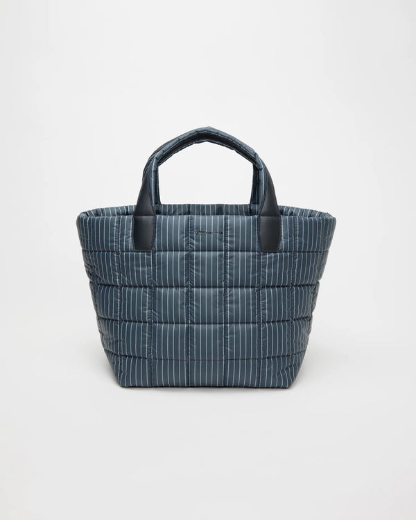 Front view of the Porter Tote Bag Medium in Pinstripe by Vee Collective.