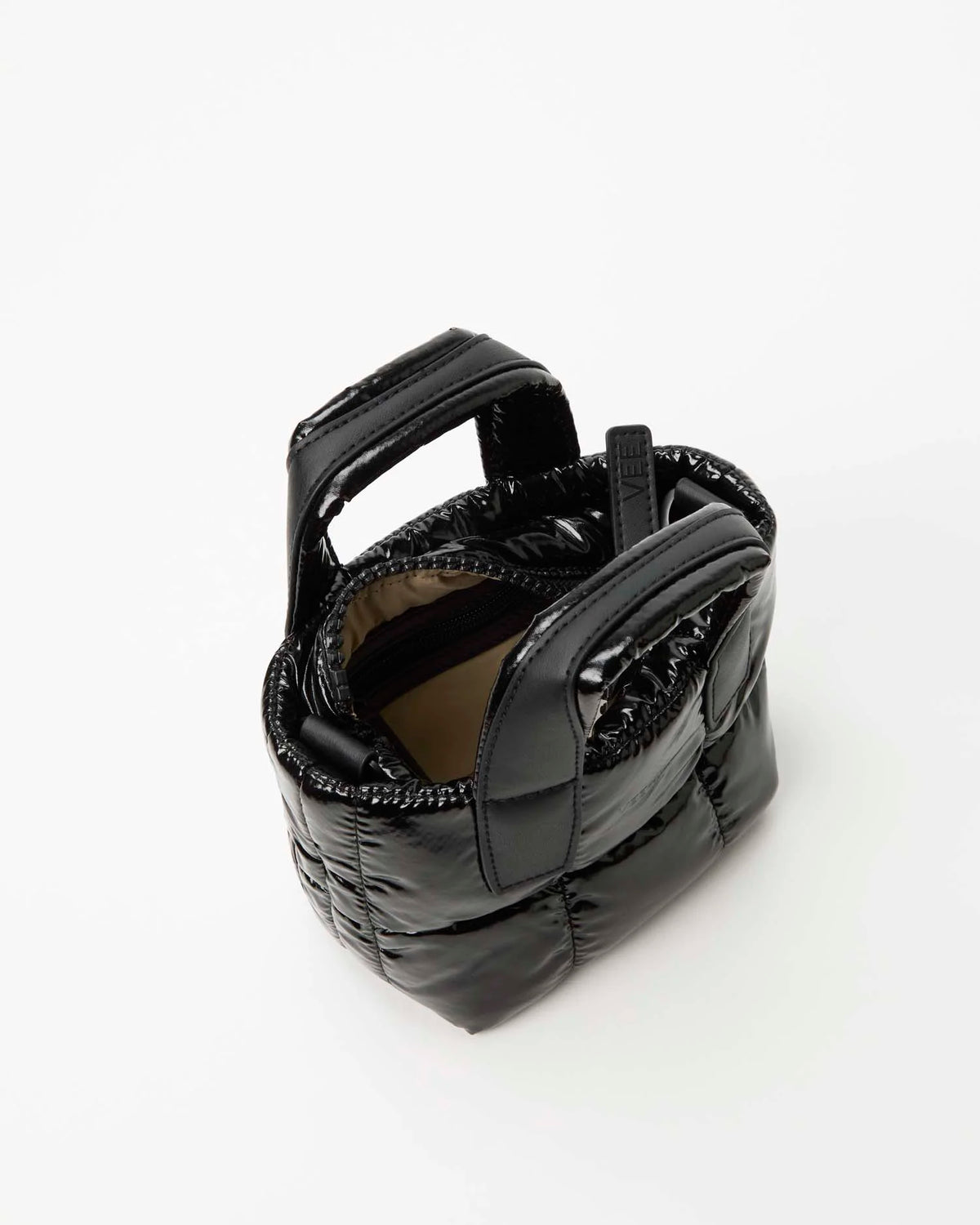 Porter Tote Micro Black Vinyl by VEE COLLECTIVE