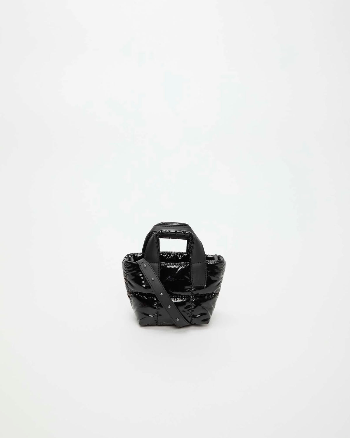 Porter Tote Micro Black Vinyl by VEE COLLECTIVE
