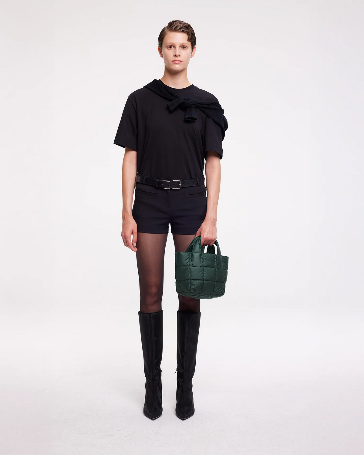 Woman holding Porter Tote Bag Mini in Bottle Green 